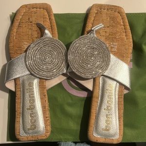 Unique silver sandals